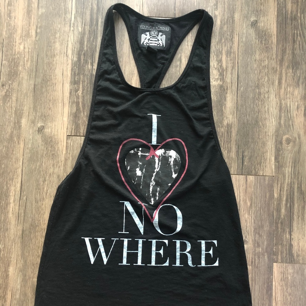 Black I Love Nowhere Tunic Tank Size Medium